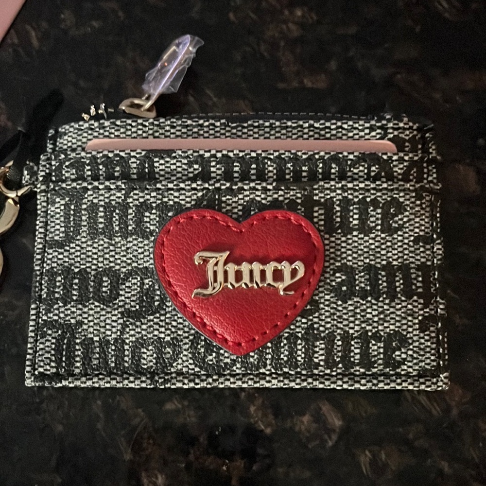 Juicy Couture Black Beige Love Actually Card Case